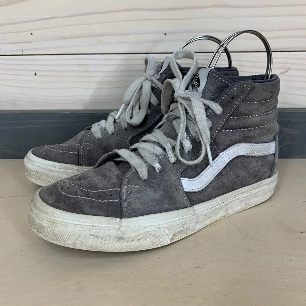 Vans Shoes Mens 6.5 Womens 8 High Tops HEIQ Eco Dry Gray Suede‎ Grunge Skater